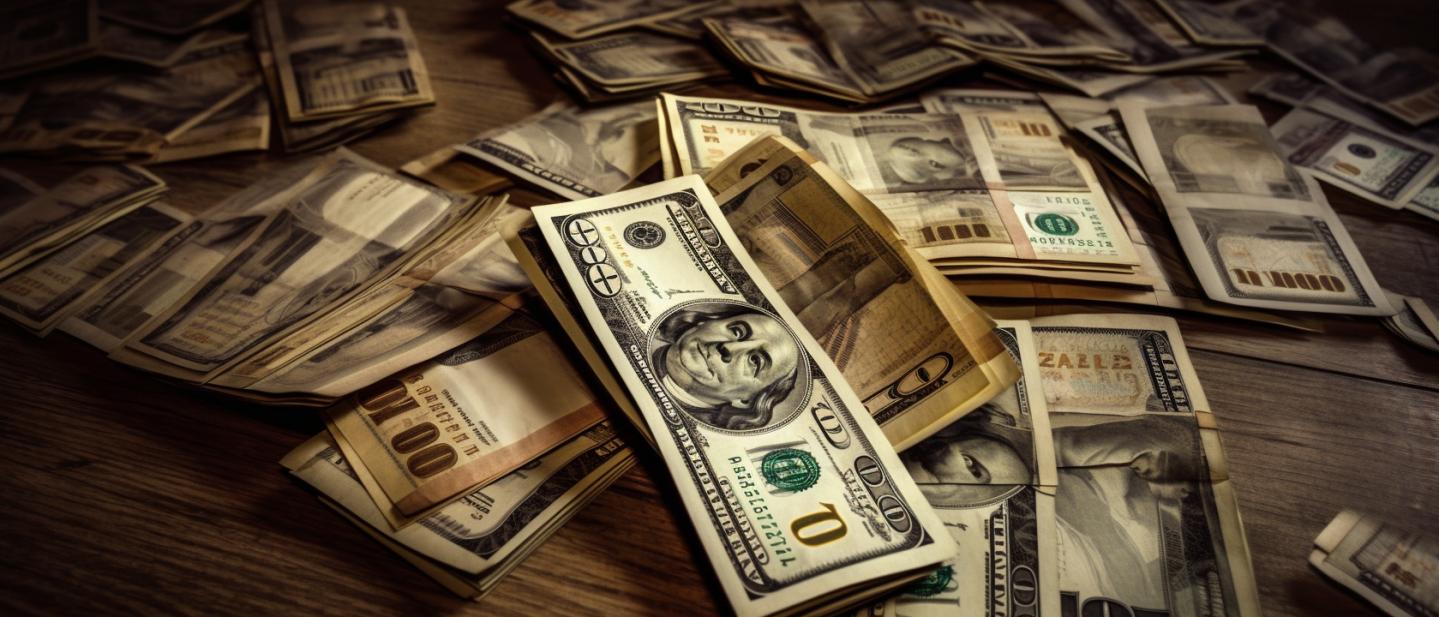 Banknoty leżące na stole