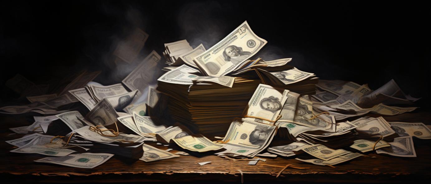 Stos banknotów na stole