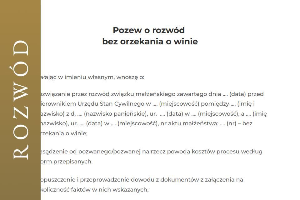 Pozew o rozwod bez orzekania o winie