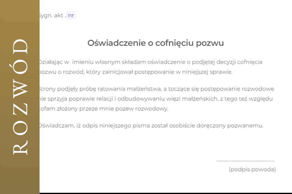 Wycofanie pozwu rozwodowego Cofniecie pozwu o rozwod