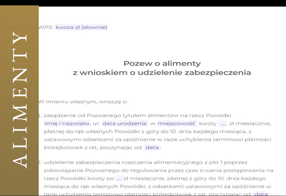 Wzór pozwu o alimenty na siebie na pełnoletnie dziecko