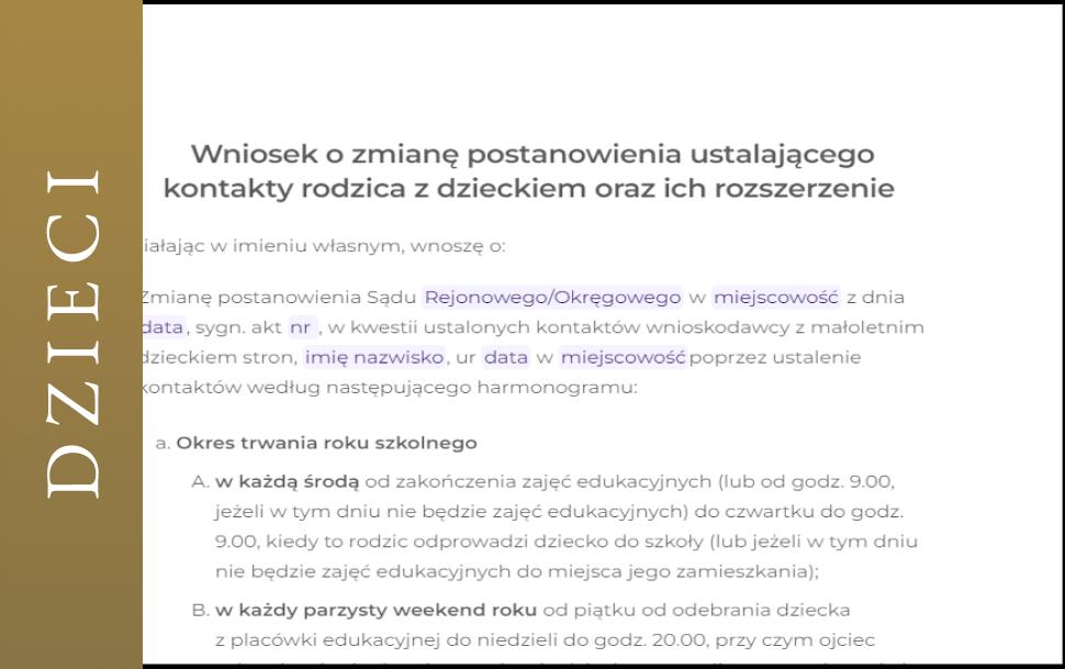 Zwiększenie rozszerzenie kontaktów z dzieckiem prawa ojca